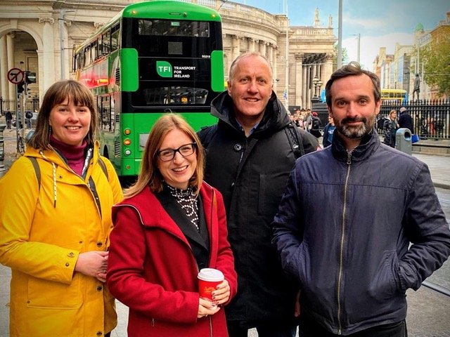 The Every Step of the Way project team piloting the Walkability App in Dublin, Ireland